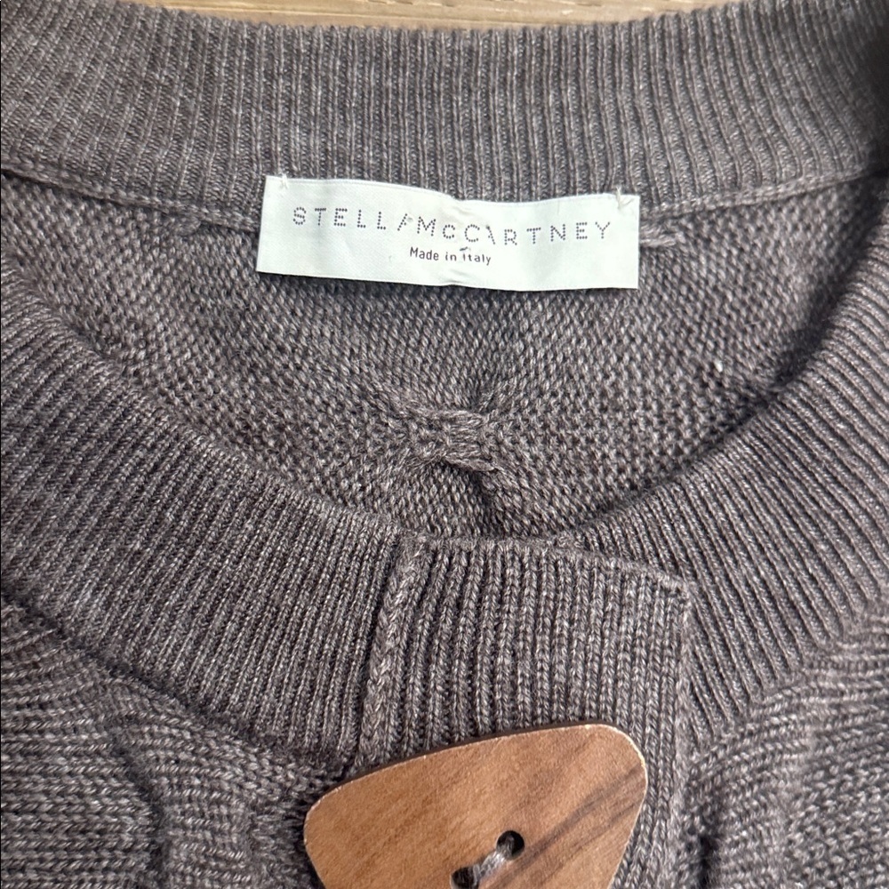 Stella McCartney Cashmere Silk Knit Cardigan Oversized Brown Textured Italy 38 - Picture 2 of 7